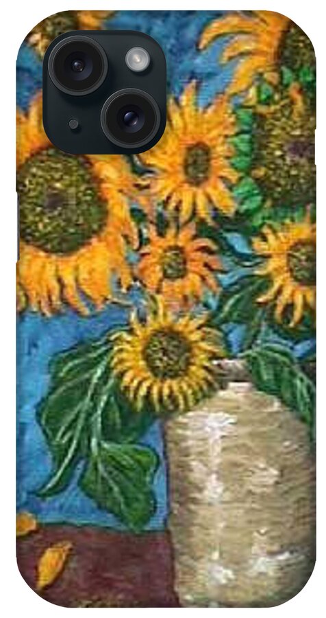 Impressionist Painting iPhone Case featuring the painting Sunflowers #1 by Frank Morrison