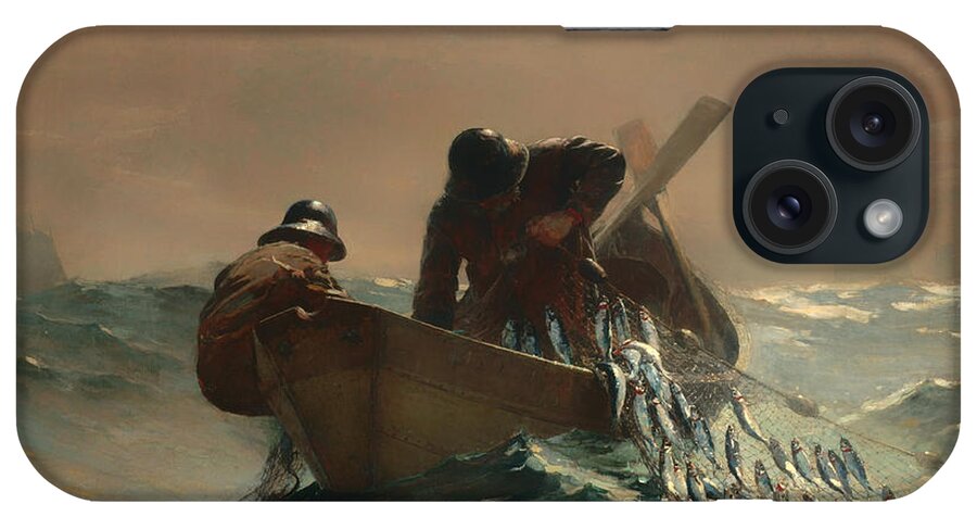 The Herring Net iPhone Case featuring the painting The Herring Net #4 by Winslow Homer