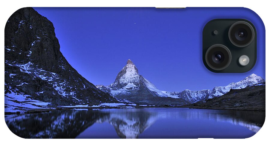 Feb0514 iPhone Case featuring the photograph The Matterhorn And Riffelsee Lake #2 by Thomas Marent