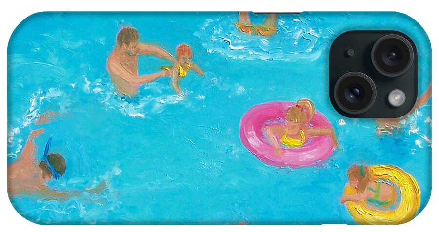 Swimming iPhone Case featuring the painting The Swimmers by Jan Matson