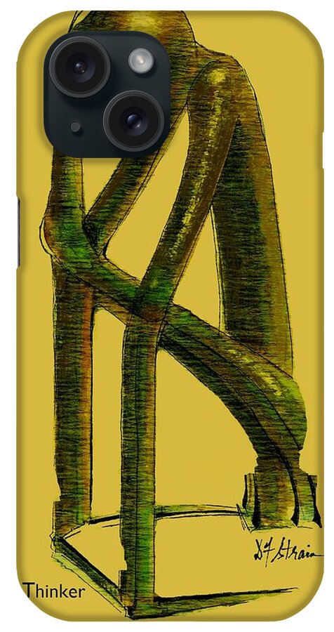 Fineartamerica.com iPhone Case featuring the painting The Thinker #2 by Diane Strain