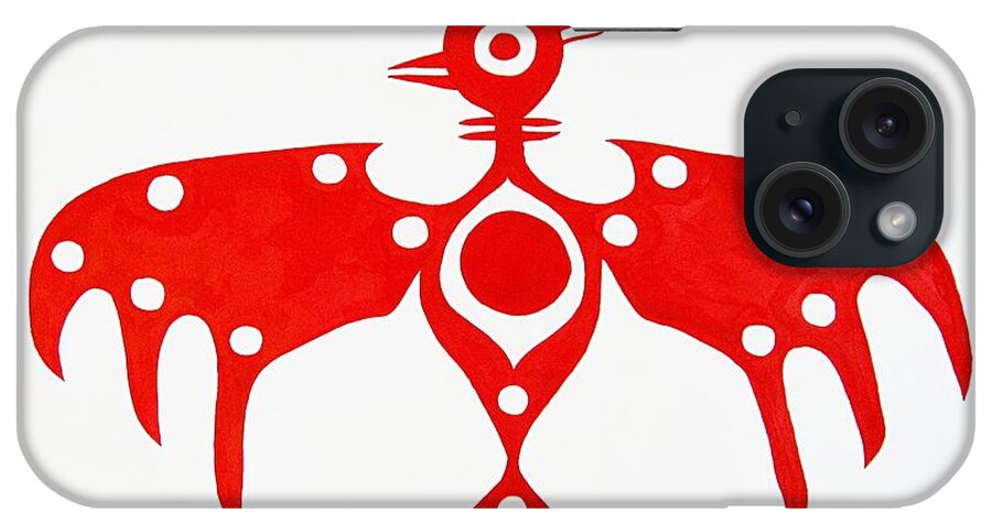 Thunderbird iPhone Case featuring the painting Thunderbird original painting by Sol Luckman