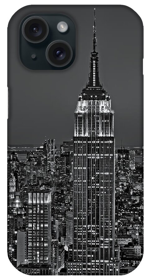 Aerial iPhone Case featuring the photograph Top of the Rock BW by Susan Candelario
