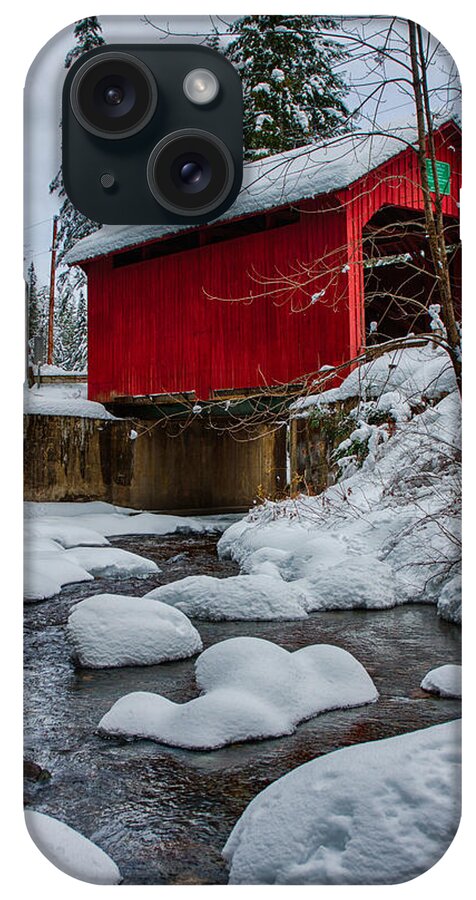 Covered Bridge iPhone Case featuring the photograph Vermonts Moseley covered bridge by Jeff Folger