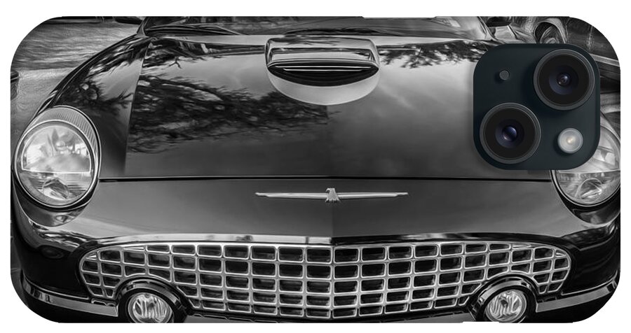 2005 Thunderbird iPhone Case featuring the photograph 2005 Ford Thunderbird Painted BW by Rich Franco