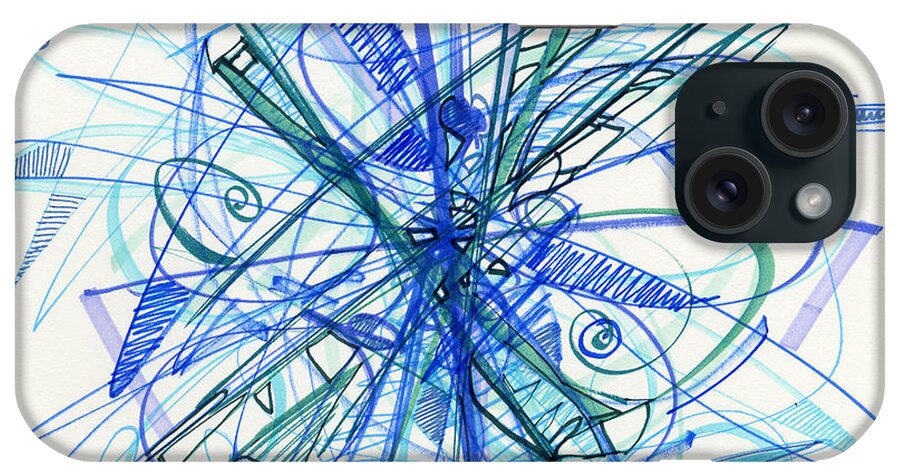 Abstract Drawing iPhone Case featuring the drawing 2010 Abstract Drawing 21 by Lynne Taetzsch
