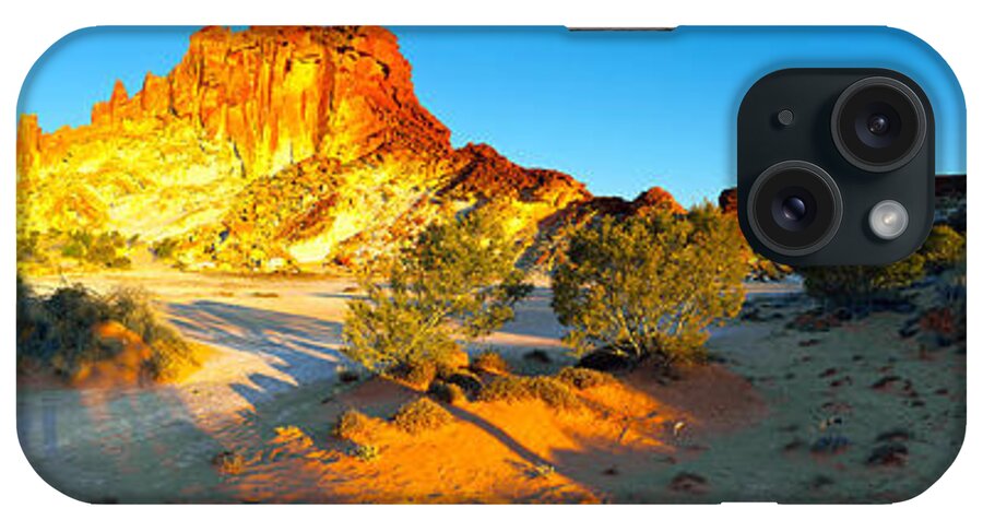 Rainbow Valley Outback Landscape Central Australia Australian Northern Territory Panorama Panoramic Clay Pan Dry Arid iPhone Case featuring the photograph Rainbow Valley #28 by Bill Robinson