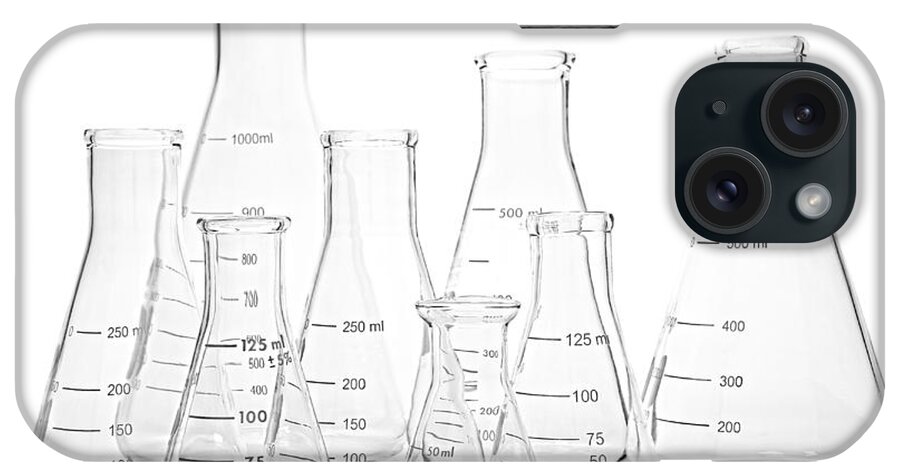 Flasks iPhone Case featuring the photograph Laboratory Equipment in Science Research Lab #29 by Science Research Lab