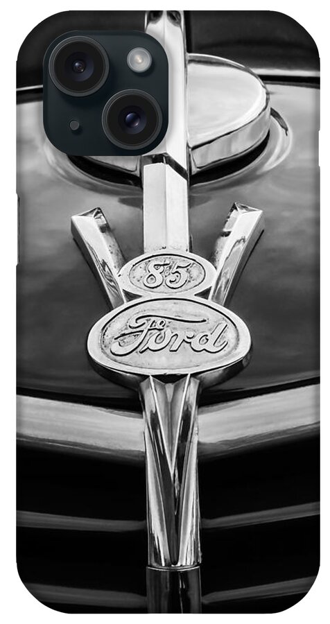 1937 Ford Pickup Truck V8 Emblem iPhone Case featuring the photograph 1937 Ford Pickup Truck V8 Emblem #3 by Jill Reger