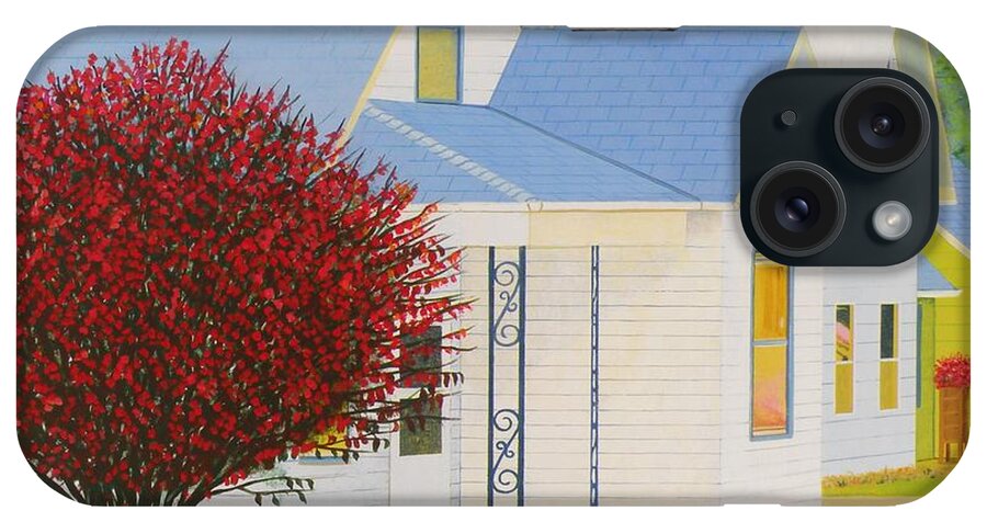 Autumn iPhone Case featuring the painting Autumn in Nebraska City by Christine Belt