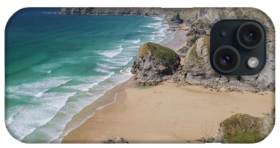 Water's Edge iPhone Case featuring the photograph Bedruthan Steps, Cornwall, England #3 by Doug Armand