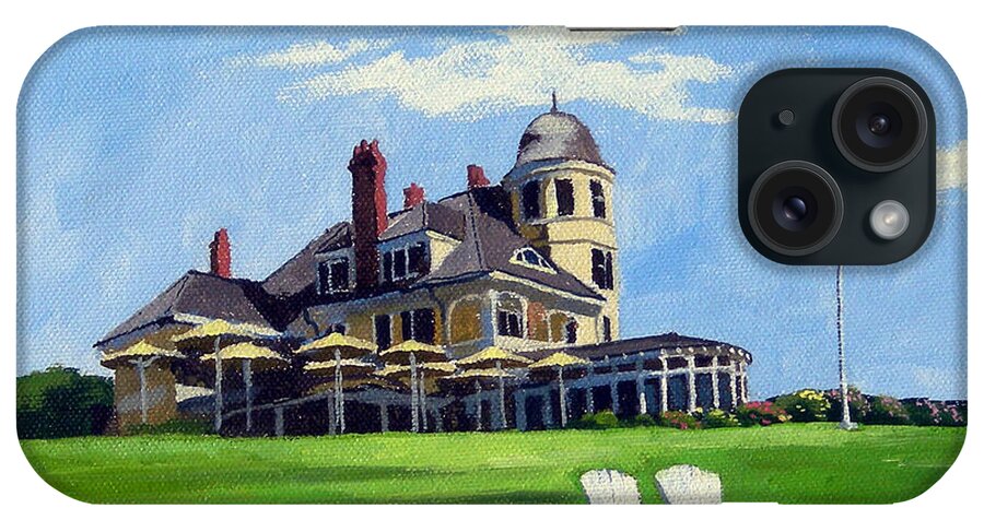 Christine Hopkins iPhone Case featuring the painting Castle Hill Inn Newport Rhode Island #1 by Christine Hopkins