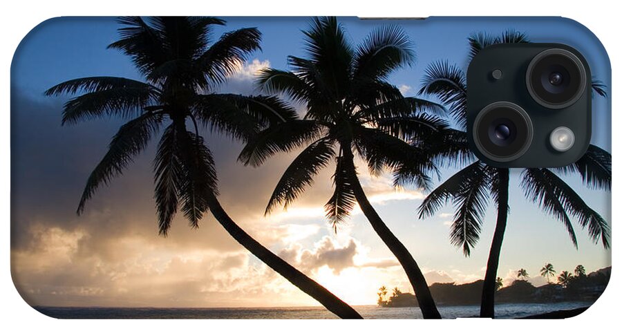 Backlit iPhone Case featuring the photograph Coconut Trees At Sunrise, Oahu, Hawaii #3 by Craig K. Lorenz