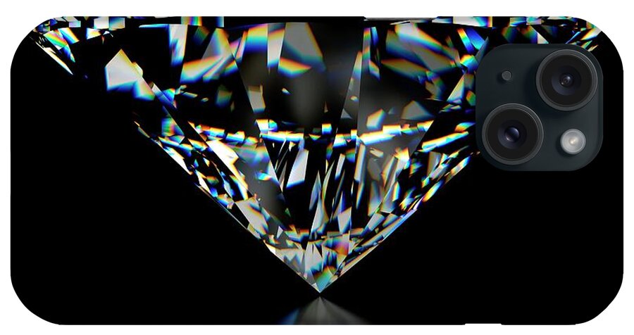 Artwork iPhone Case featuring the photograph Diamond On Black Background #3 by Sebastian Kaulitzki