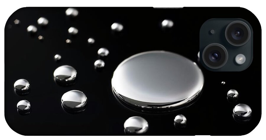 Black Background iPhone Case featuring the photograph Drops Of Mercury #3 by Science Photo Library