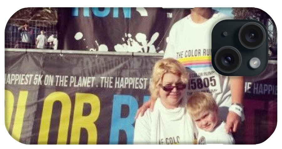 Thecolorrunsa iPhone Case featuring the photograph 3 Generations Running The Color Run by Coral-Leigh Stuart-deLange