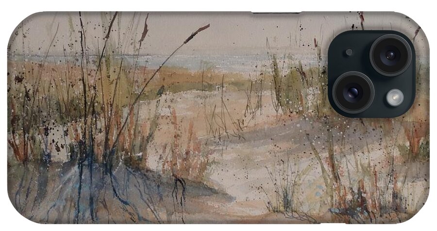 Lake Michigan iPhone Case featuring the painting Lake Michigan Dune #3 by Sandra Strohschein
