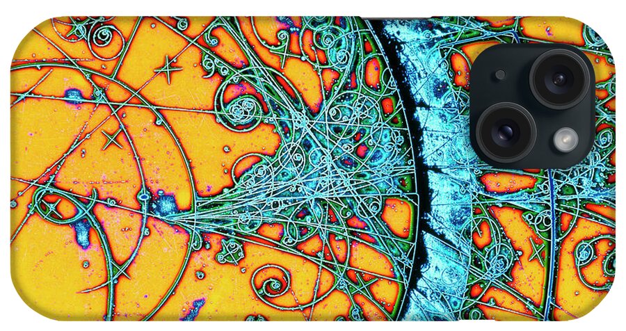 Particle Tracks iPhone Case featuring the photograph Particle Tracks In Bubble Chamber #3 by Cern, P.loiez/science Photo Library