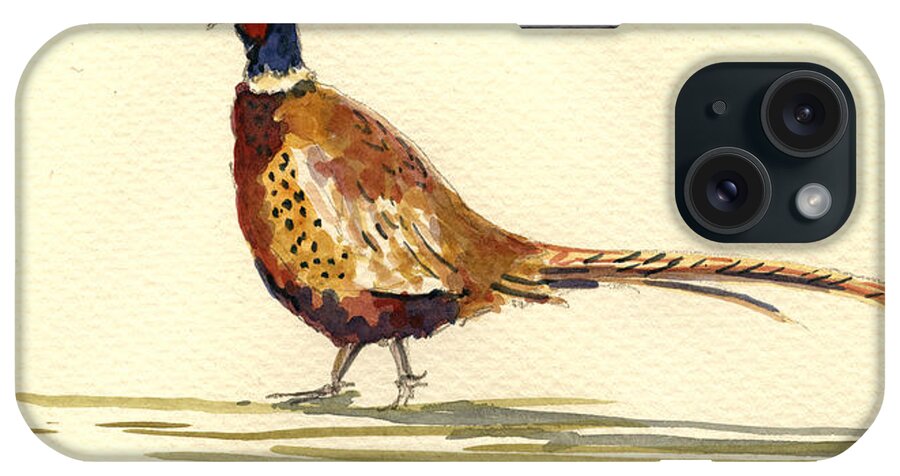 Pheasant iPhone Case featuring the painting Pheasant #3 by Juan Bosco