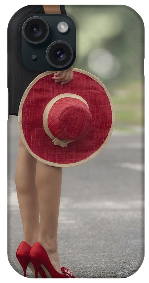 Girl iPhone Case featuring the photograph Red Sun Hat #3 by Joana Kruse