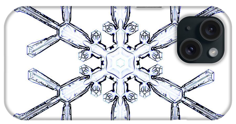 White Background iPhone Case featuring the photograph Snowflake #3 by Kenneth Libbrecht