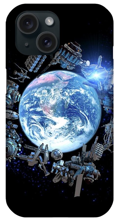 Artwork iPhone Case featuring the photograph Space Junk #3 by Victor Habbick Visions/science Photo Library