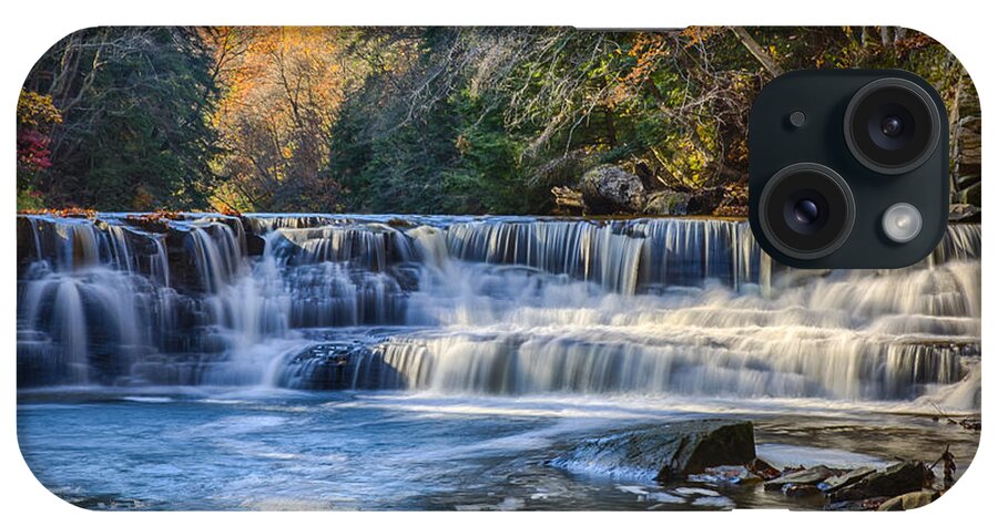 Background iPhone Case featuring the photograph Squaw Rock - Chagrin River Falls #1 by Jack R Perry