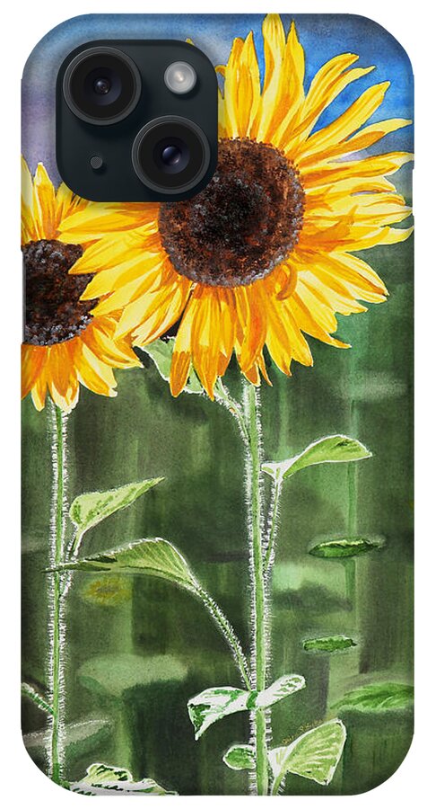 Sunflowers iPhone Case featuring the painting Sunflowers #1 by Irina Sztukowski
