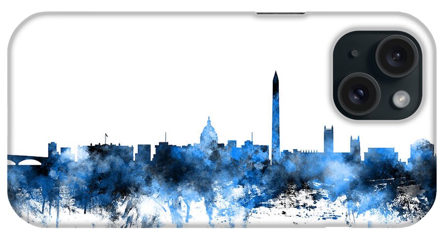 United States iPhone Case featuring the digital art Washington DC Skyline #3 by Michael Tompsett