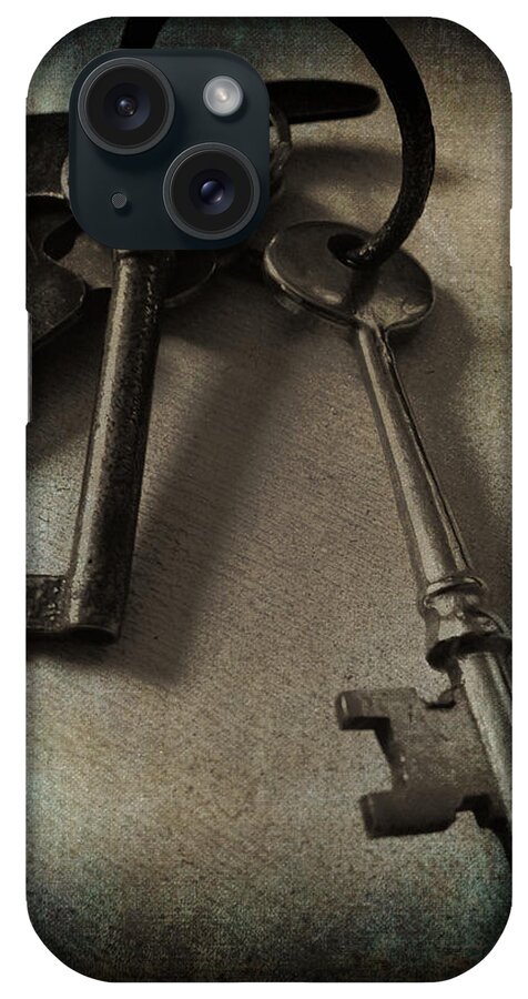 Keys iPhone Case featuring the photograph Vintage Keys Vignette by Lesa Fine