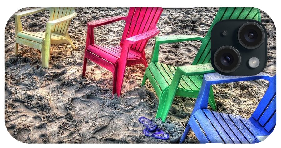 Alabama iPhone Case featuring the digital art 4 Beach Chairs by Michael Thomas