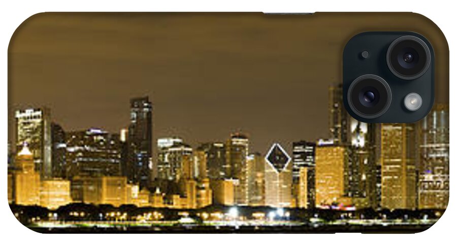 Chicago Skyline iPhone Case featuring the photograph Chicago Skyline at Night by Sebastian Musial