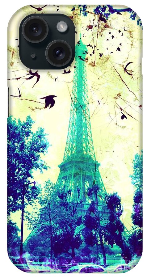 Eiffel Tower iPhone Case featuring the digital art Eiffel Tower #4 by Marina McLain