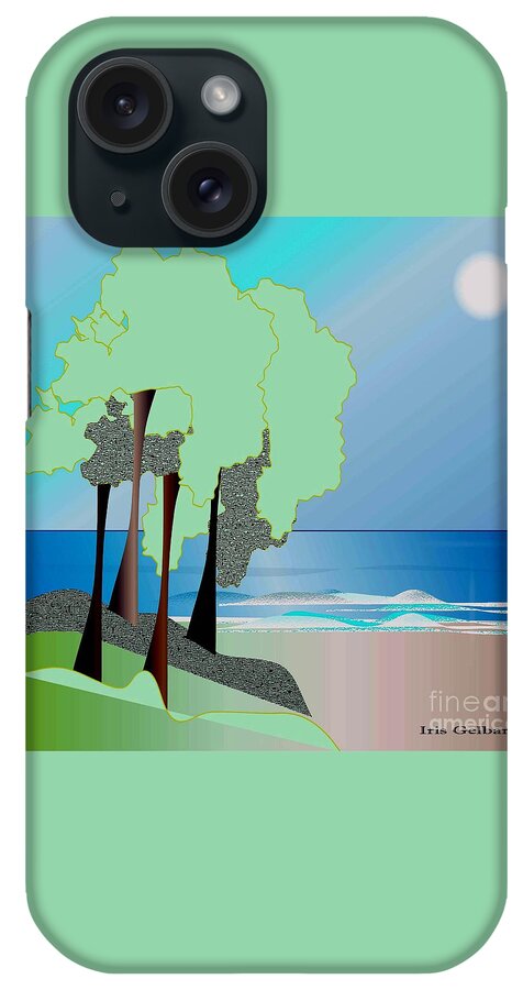 Drawing iPhone Case featuring the digital art My special island #1 by Iris Gelbart