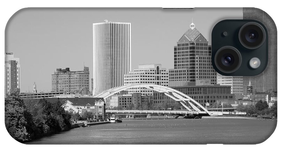 Black And White iPhone Case featuring the photograph Rochester New York Skyline #4 by Bill Cobb
