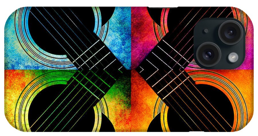 Andee Design Guitar iPhone Case featuring the photograph 4 Seasons Guitars Abstract by Andee Design