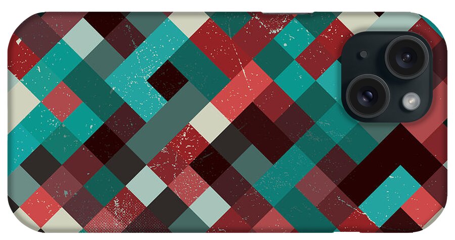 Abstract iPhone Case featuring the digital art Pixel Art #40 by Mike Taylor