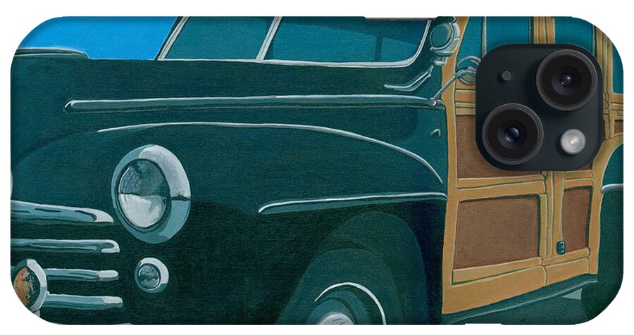 48 Woody iPhone Case featuring the painting 48 Ford Woody by Gerry High