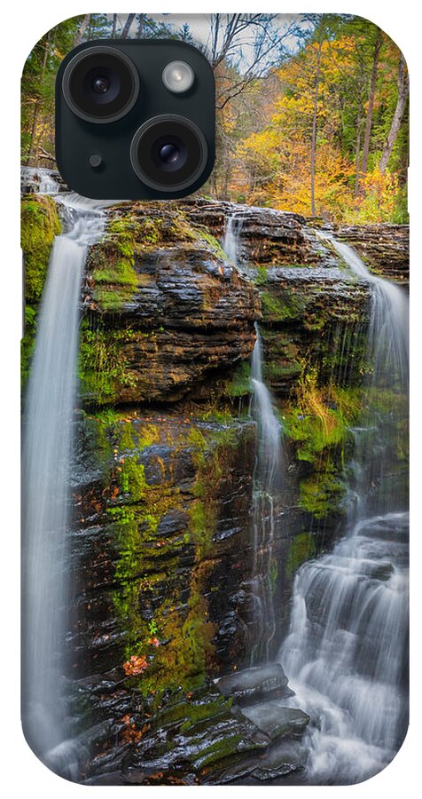 George W. Childs State Park iPhone Case featuring the photograph Waterfalls George W Childs National Park Painted #5 by Rich Franco