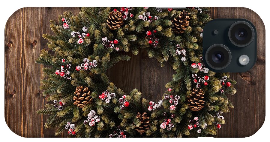 Red iPhone Case featuring the photograph Advent Christmas wreath decoration #5 by U Schade