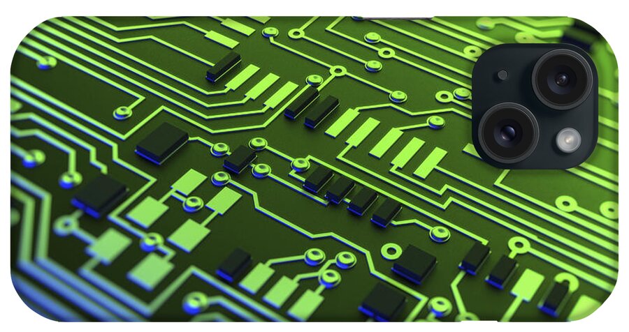 Information Transfer iPhone Case featuring the photograph Circuit Board #5 by Science Picture Co