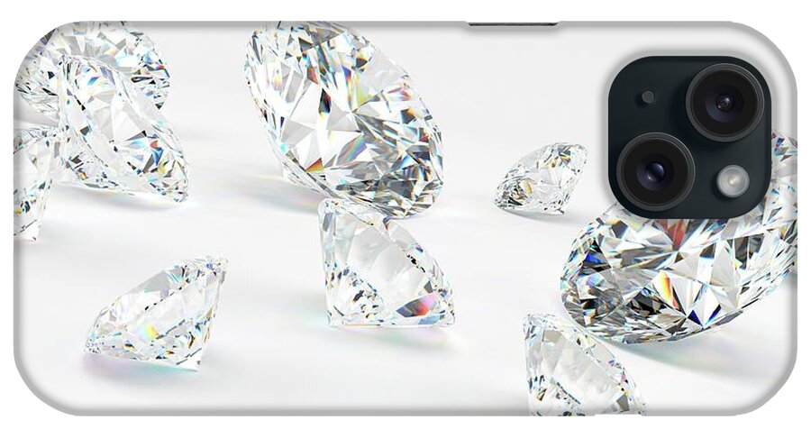 Artwork iPhone Case featuring the photograph Diamond On White Background #5 by Sebastian Kaulitzki