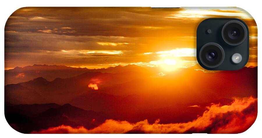 Gosaikunda iPhone Case featuring the photograph Golden Sunset Himalayas Mountain Nepal #5 by Raimond Klavins