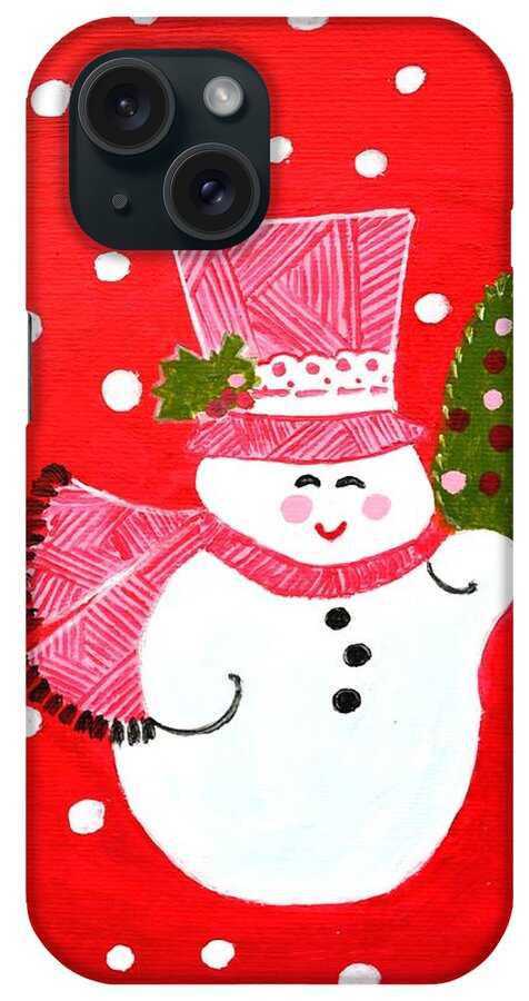 Merry Christmas iPhone Case featuring the painting Merry Christmas #7 by Magdalena Frohnsdorff