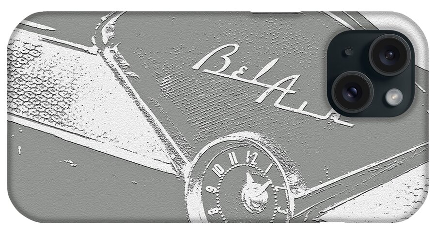 Bel Air Chevy iPhone Case featuring the photograph '57 Chevy Bel Air Dash Abstract #57 by Bill Owen