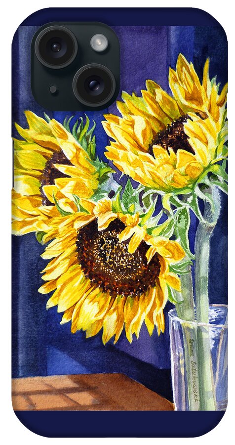Sunflowers iPhone Case featuring the painting Sunflowers #4 by Irina Sztukowski
