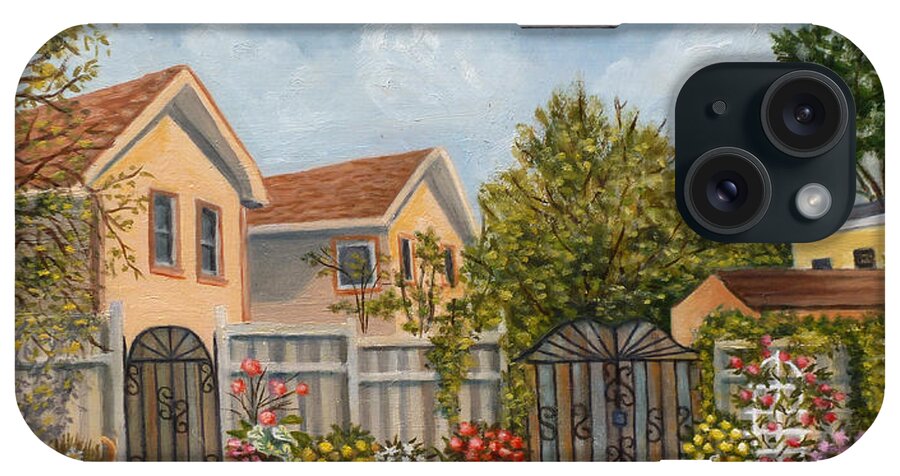 Cat iPhone Case featuring the painting 79th Street and 156th Avenue Howard Beach by Madeline Lovallo