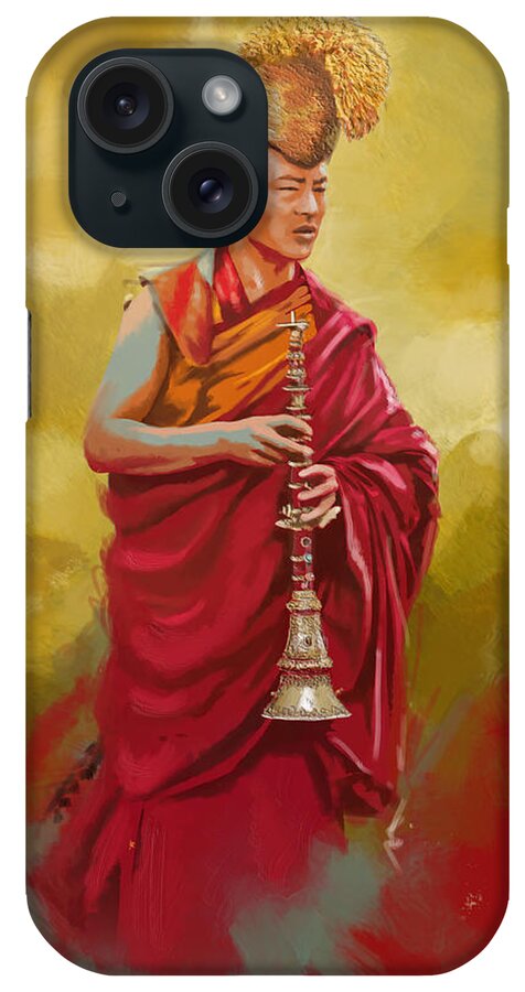 Buddhism iPhone Case featuring the painting South Asian Art #8 by Corporate Art Task Force