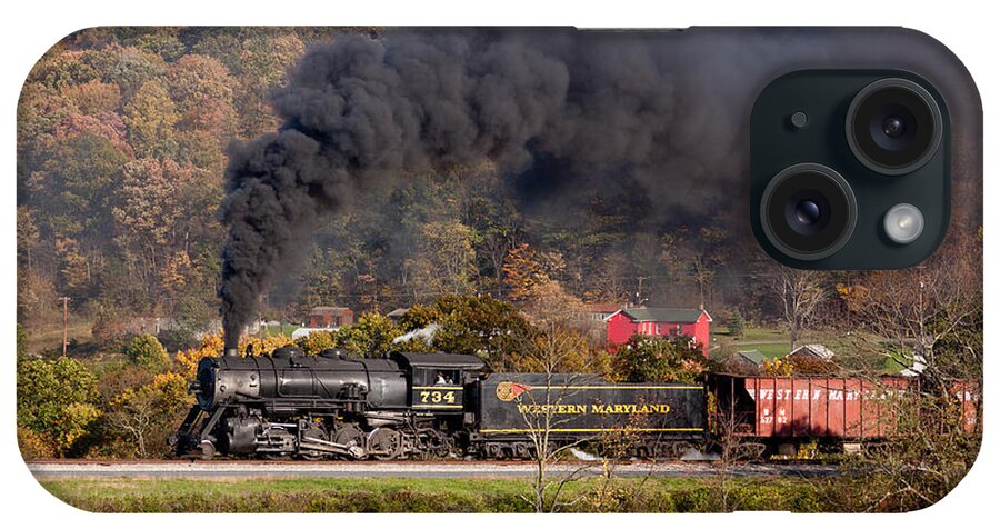 Antique iPhone Case featuring the photograph WM Steam train powers along railway #8 by Steven Heap