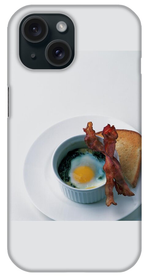 A Baked Egg With Spinach iPhone Case